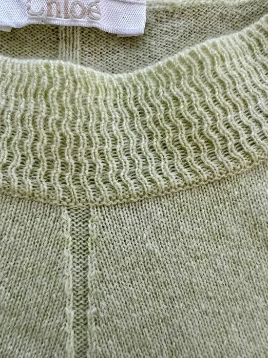 Chloé Cashmere Sweater Soft Spring Green 3/4 Sleeve Size S - Picture 4 of 6